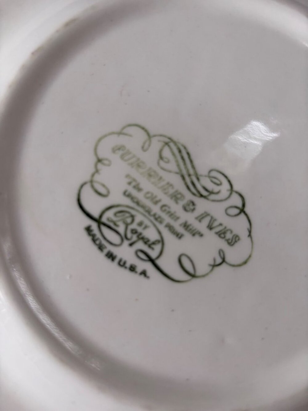 Currier & Ives Blue Transferware Plate 10" The Old Grist Mill Vintage USA Made D - Picture 7 of 7